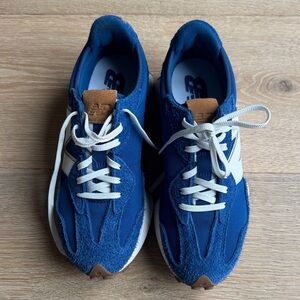 New Balance Royal Blue Sneakers with White and Tan Highlights